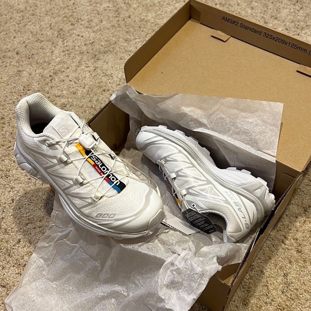 Salomon XT-6 White - Lunar Rock, Women’s 5.